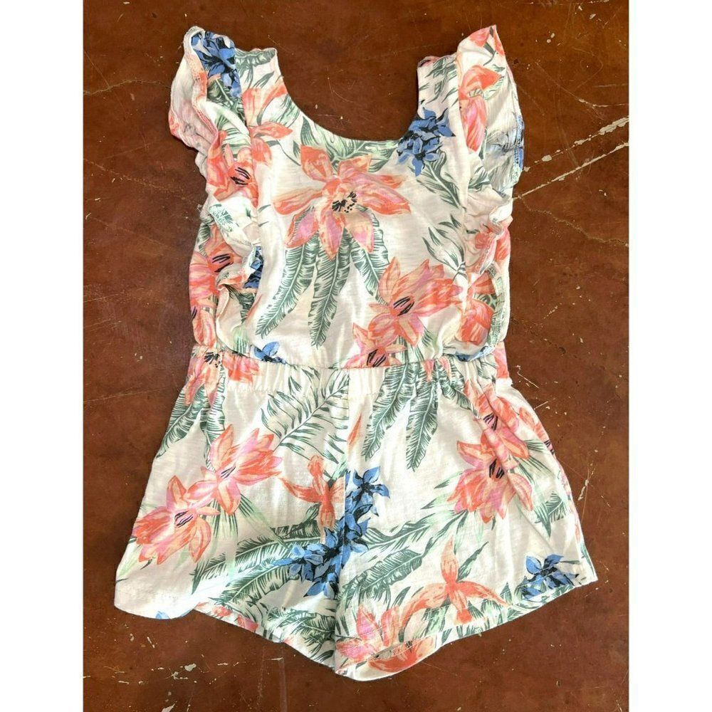 Jessica Simpson Girls Tropical Floral Romper (6) - Picture 1 of 3